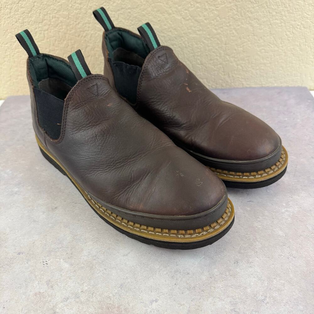 Georgia Giant Romeo Slip-On Work Shoe Sz 13W Wide GR262 Brown Leather Slip-on